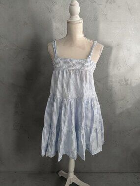 MINKPINK Blue White Striped Sun Dress Size Small